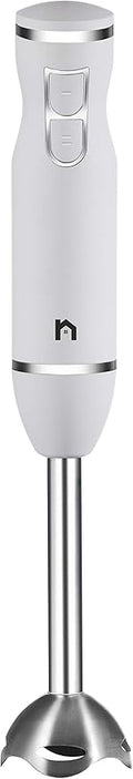 Immersion Hand Blender 2 Speed Stick Mixer with Stainless Steel Shaft & Blade, 300 Watts Easily Food, Mixes Sauces, Purees Soups, Smoothies, and Dips, Ivory