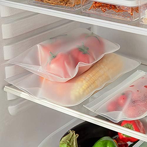 RLAVBL 10 Pack Quart Freezer Bags, Reusable Food Storage Bags for Vegetable, Liquid, Snack, Meat, Sandwich, 8.46x7.28 Inch
