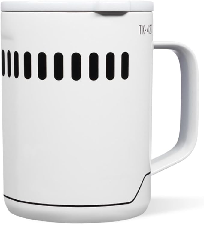 Corkcicle Classic Coffee Mug - Triple Insulated Stainless Steel for Travel - Shatter-Proof Lid - Keeps Drink Hot Over 3 Hours - Holiday Mug Gift - Great for Gifting Warmth - 16 oz - Stormtrooper