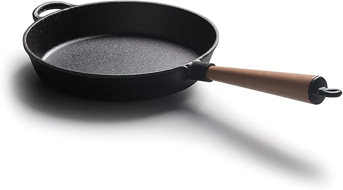 LI-GELISI Pre-Seasoned Cast Iron Round Griddle, 10.2 Inch, Non-Stick, Oven Safe