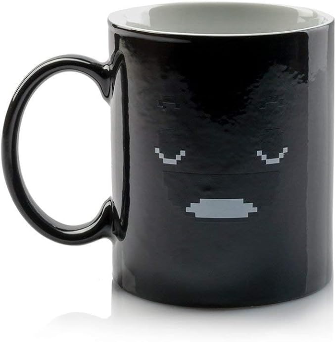 InGwest Color Changing Coffee Mug – 11oz Ceramic Heat Sensitive Cup with Funny Smile – Great for Morning Coffee or Gift