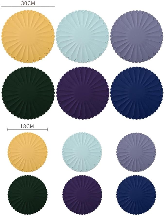 Heat-Resistant Silicone Trivet Mats, Non-Slip Hot Plate Holder for Kitchen Countertops & Dining Table, Reusable Pot Holder Pad with Secure Grip, Dishwasher Safe (Sea Sky Blue, Diameter: 30cm/11.81")