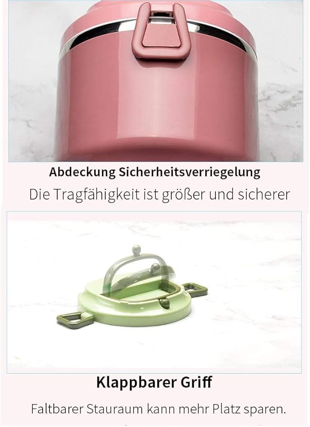 SANQIAHOME 3 Tier Stackable Stainless Steel Lunch Box Sealed(green, 3 layers) with spoon and fork