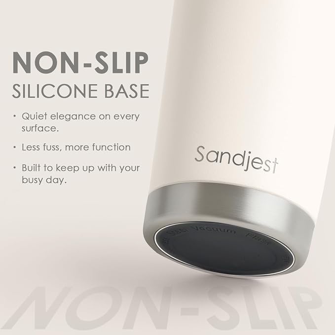 SANDJEST Beige Tumbler 20oz Stainless Steel Double Wall Vacuum Insulated, Travel Coffee Cup, Gifts for Men Women Birthday Christmas