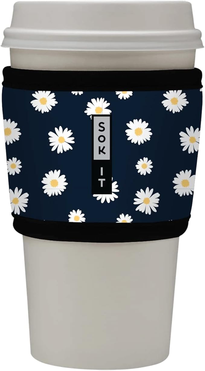 Sok It HotSok Coffee & Tea Reusable Insulated Neoprene Cup Sleeve (Daisy Chain)