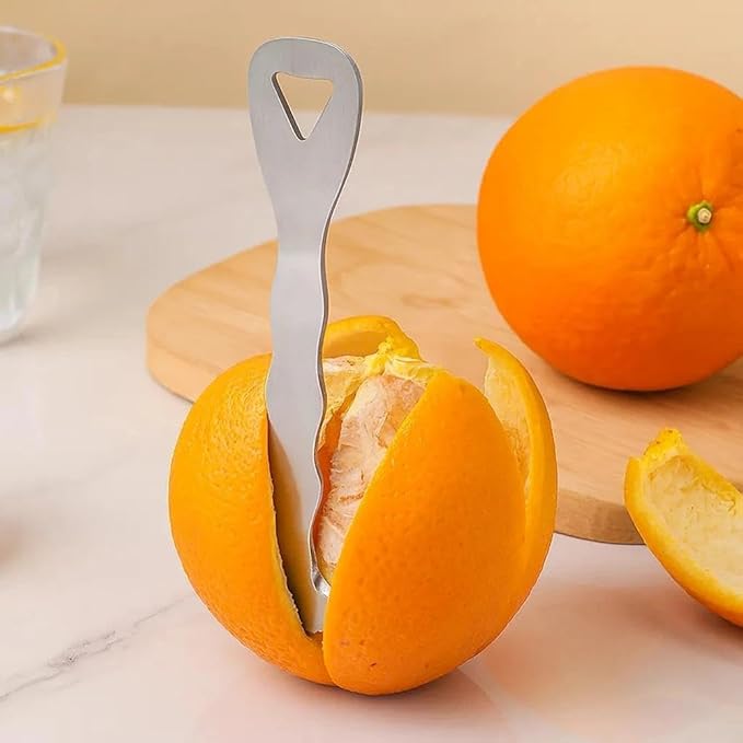 Orange Peeler Tool – 304 Stainless Steel Citrus Peeler for Oranges, Lemons & Grapefruits, Ergonomic Safe Cutter & Easy Fruit Skin Remover, Durable Handheld Citrus Slicer
