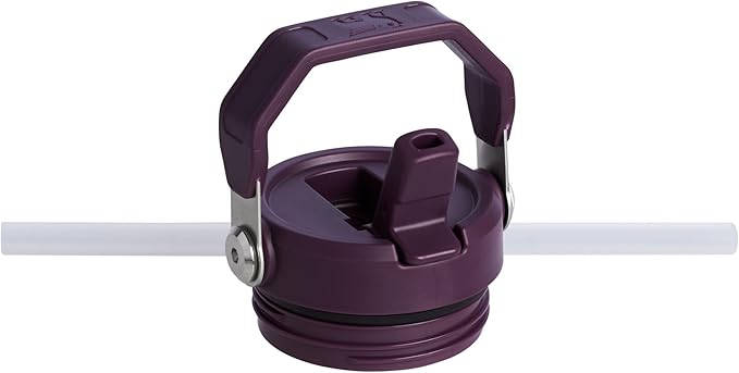 STANLEY IceFlow Flip Straw 2.0 Water Bottle 24 OZ | Built-In Straw with Larger Opening | Lightweight & Leak-Resistant | Insulated Stainless Steel | BPA-Free | Plum