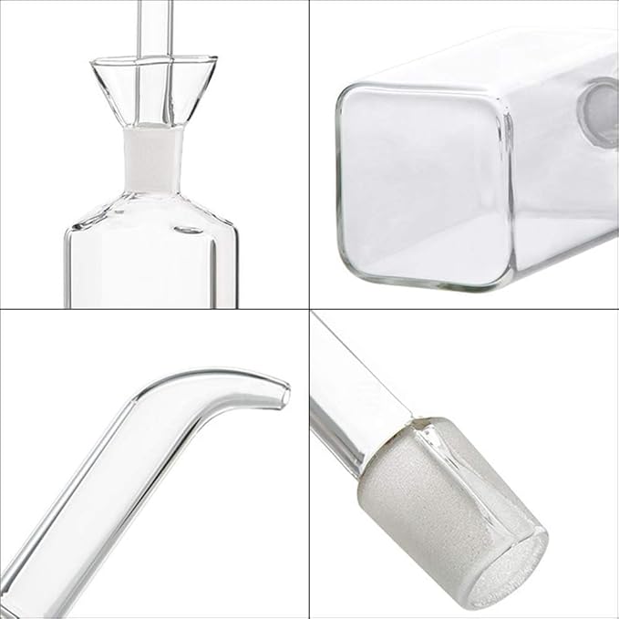 LandHope Oil Bottle Glass Olive Oil Dispenser Bottle Glass Cooking Oil Vinegar Measuring Dispenser With Spout for Kitchen and BBQ (125ml/4.27oz)