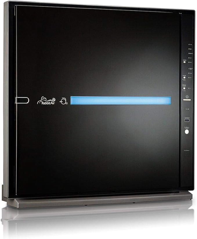 Rabbit Air, MinusA2 Air Purifiers for Home, Ultra Quiet HEPA Air Purifier - Wall Mountable Air Purifiers for Home Large Room, Allergies, Dust, Mold, Smoke & VOCs - (SPA-780A, Black, Germ Defense)