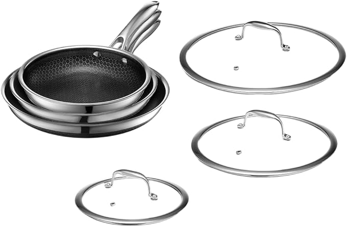 HexClad Hybrid Nonstick 22-Piece Cookware Set, 6Pc Pan Set, 6-Piece Pot Set with 2 Trivets, 10" Wok, 6-Piece Essential Knife Set, and Magnetic Knife Block