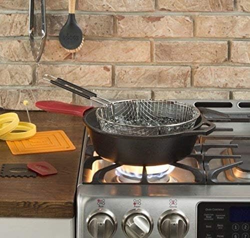 Lodge Silver Deep Fry Basket - Nickel-Plated Steel Deep Fry Basket - 11.5 Inch
