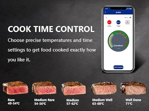 Smart Wireless Meat Thermometer,Digital Cooking Thermometer 700FT Remote Range,Instant Food Thermometer with Wireless Probe & Booster for Grilling and Smoking,BBQ,Oven,Kitchenr