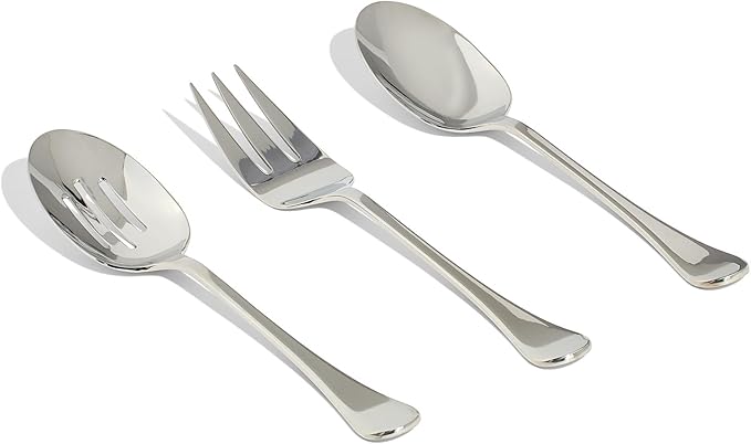 Made In Cookware - Stainless Steel - Serving Utensil Set - Fork, Spoon, Slotted Spoon - Dishwasher Safe