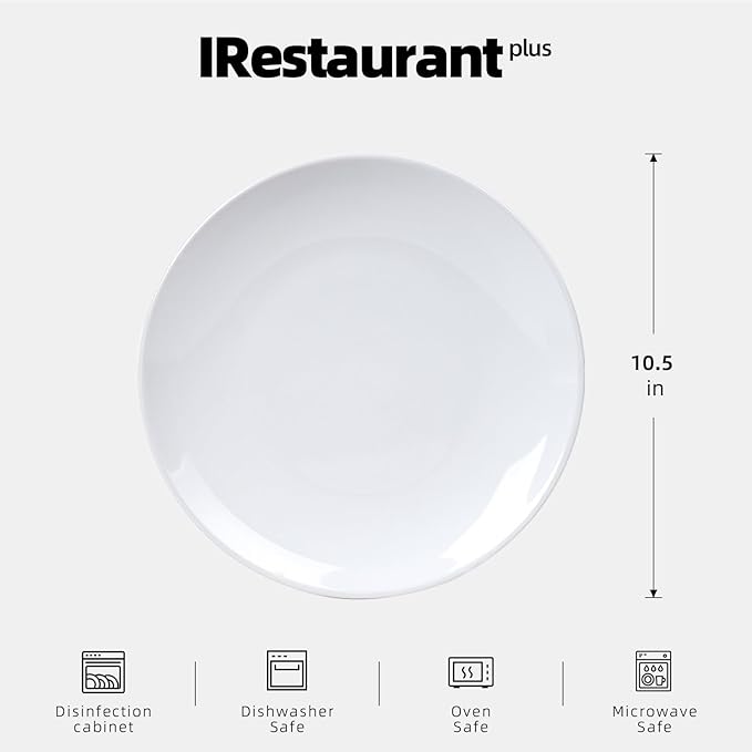 Stoneware Coupe Commercial Grade Dinnerware, Bright White, Plate 10.5", Case of 12
