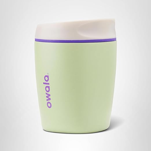 Owala SmoothSip Insulated Stainless Steel Coffee Tumbler, Reusable Iced Coffee Cup, Hot Coffee Travel Mug, Perfect for Cappuccino, BPA Free, 10 oz, Green (Hip Cactus)