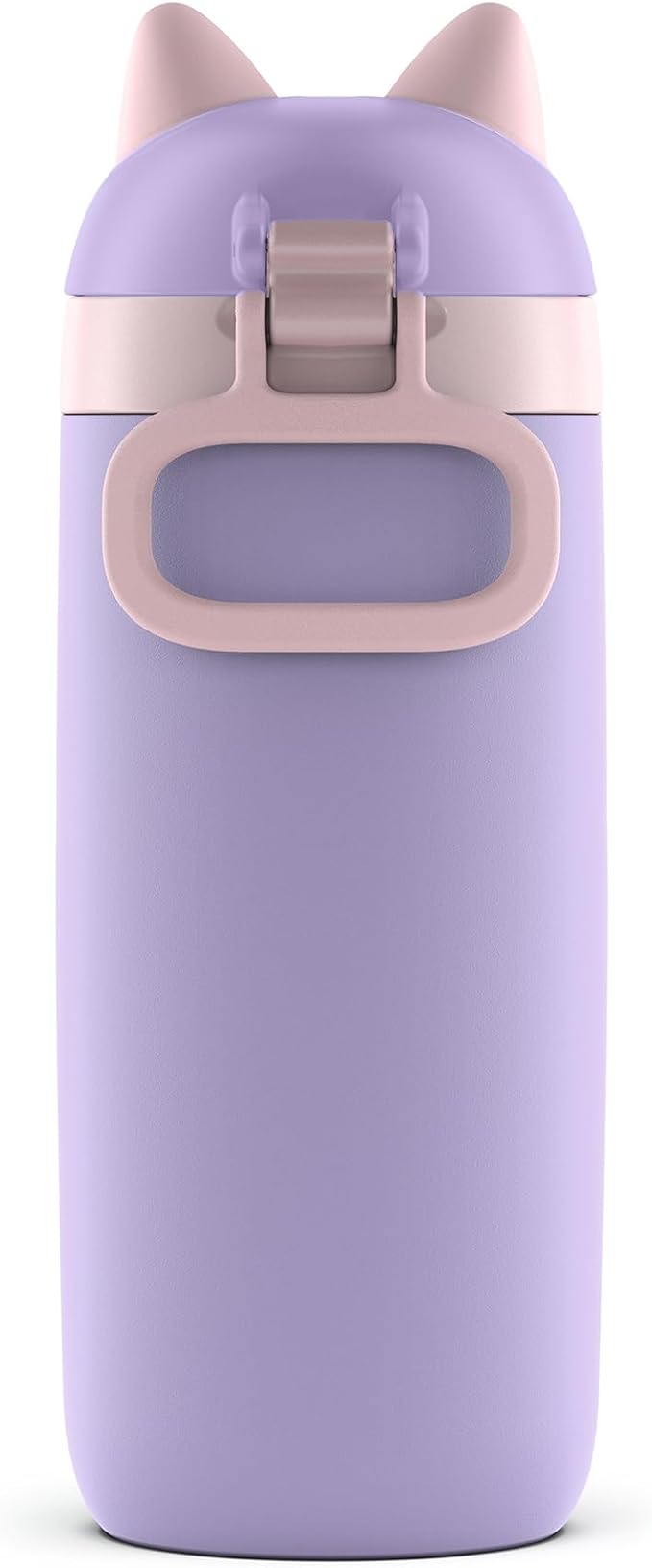Ello Ellies 12oz Vacuum Insulated Stainless Steel Kids Water Bottle with Straw and Built-in Carrying Handle and Leak-Proof Locking Lid for School Backpack, Lunchbox and Outdoor Sports, Cat