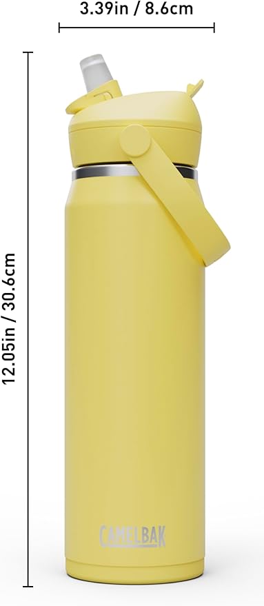 CamelBak Thrive Flip Straw Insulated Stainless Steel Water Bottle Yellow Bloom, 25oz