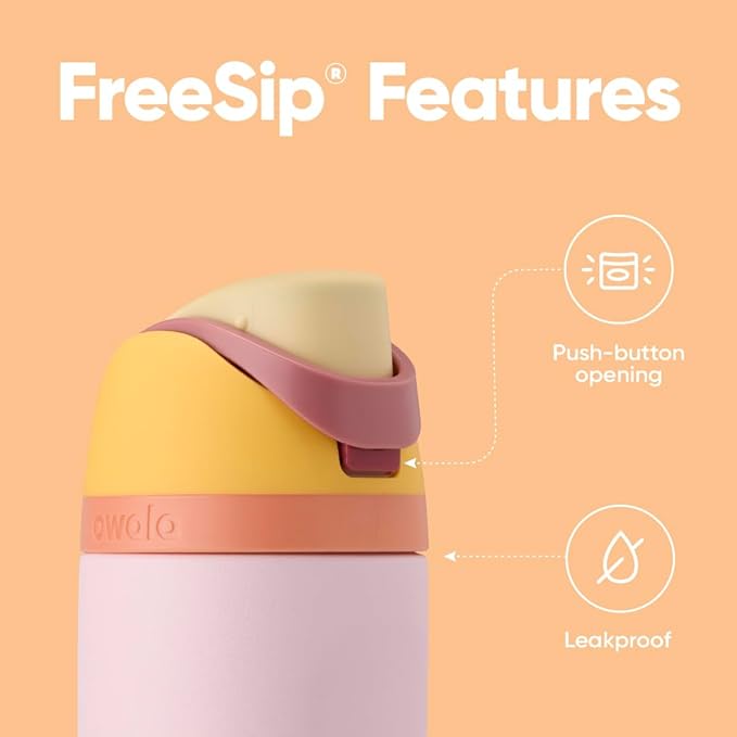 Owala FreeSip Insulated Stainless Steel Water Bottle with Straw for Sports and Travel, BPA-Free, 24 Ounce, Candy Store