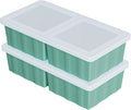 Silicone Freezer Tray for Soup Ice Cubes: 2-Cup Freezing Tray with Lid for Meal Prep - 2Pack Silicon Soup Portion Freeze Trays Make Stock Souped Ice Cube
