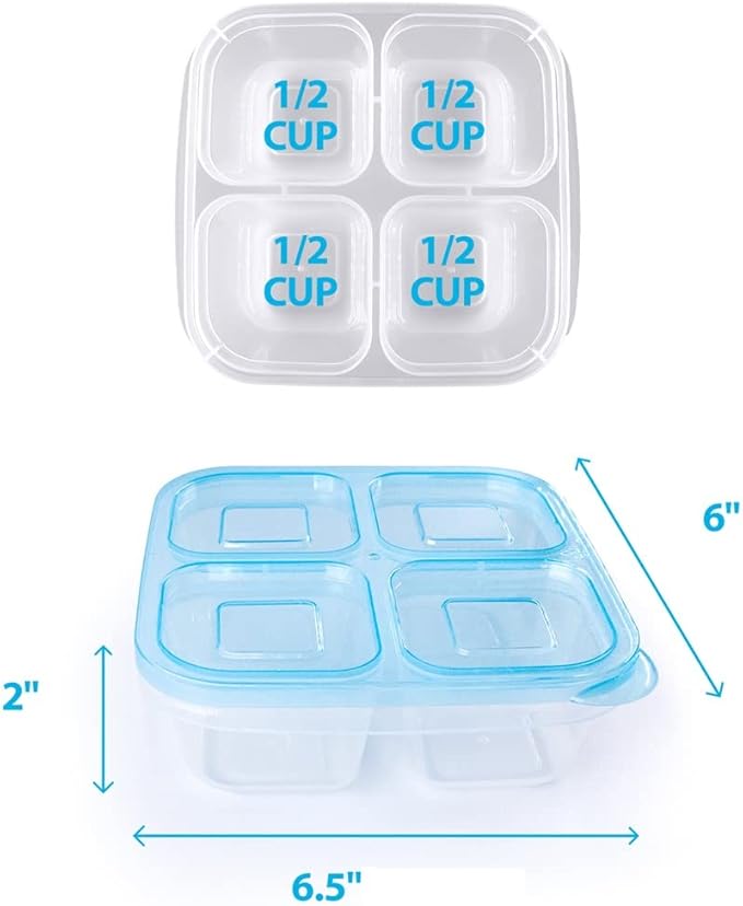 Finorder 3 Pack 4-Compartment Food Snack Containers For Kids Adults, Reusalble Lunchable Containers for School Office Picnic, Meal Prep Container Bento Box, Bright Color