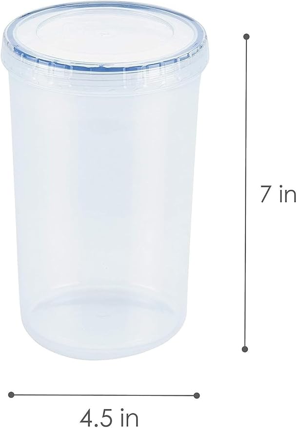 LocknLock Easy Essentials Twist Food Storage lids/Airtight containers, BPA Free, Tall-44 oz-for Pasta, Clear (Pack of 2)