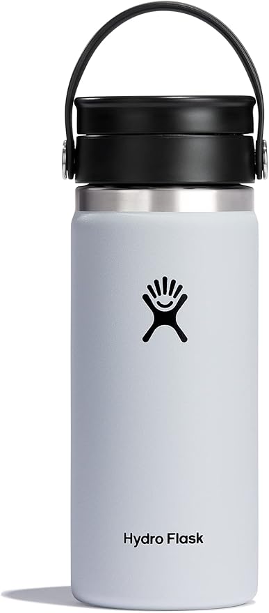 Hydro Flask Flex Sip Coffee Tumbler – Insulated Stainless Steel, Non Spill, Leak Proof Travel Coffee Cup 16 Oz White