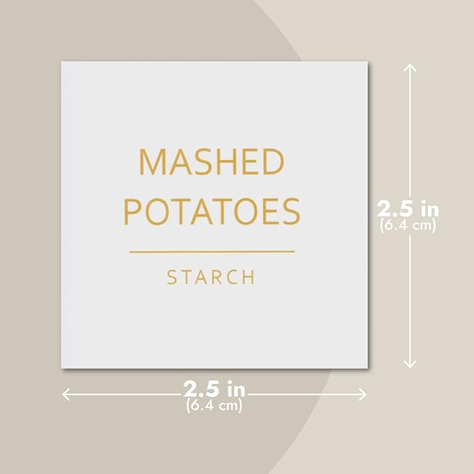 Talented Kitchen Labels for Storage Bins - Water-Resistant Food Container Stickers - Vinyl Jar Labels with Gold Text - Preprinted Pantry Container Stickers - 2.5 x 2.5 in, Pack of 144