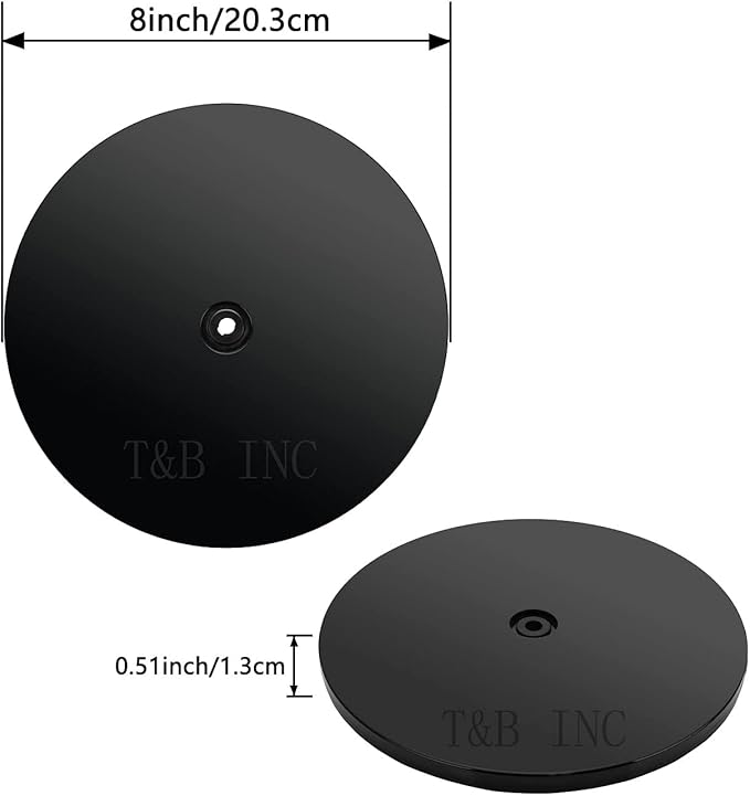 TamBee 8 inch Lazy Susan Turntable Organizer Acrylic for Spice Rack, Cake, TV, Laptop, Crafts, Kitchen, Cabinet, Pantry Decorating Black