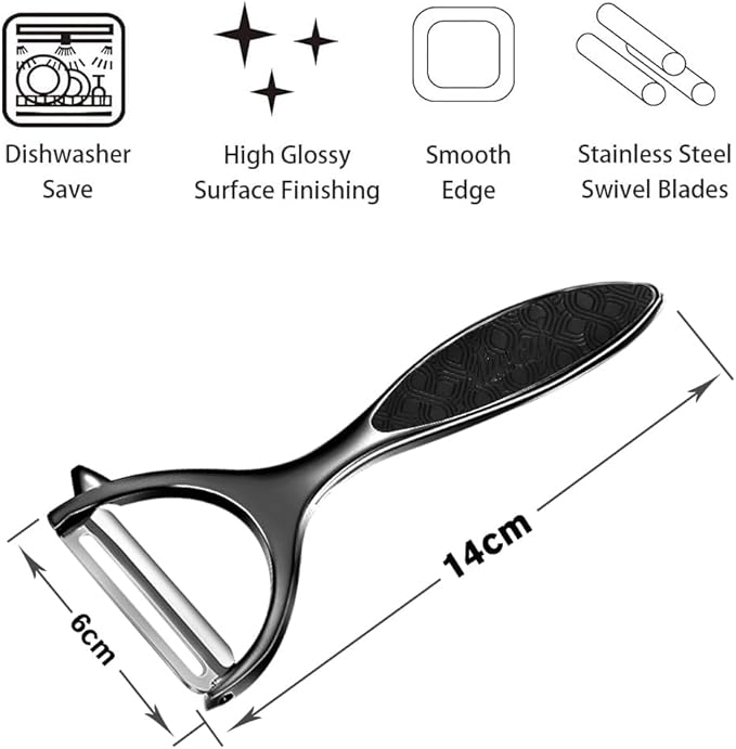 Potatoe peelers for Kitchen, Y shaped peeler for Vegetables, Fruits, Vegetable with Ergonomic Grip, 1 Pack, Black
