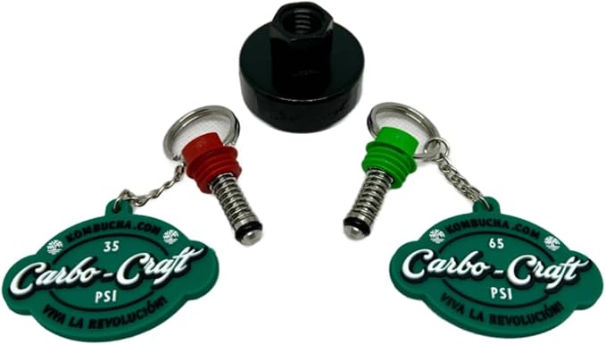 Kombucha.com Carbo-Caps: The Swingtop Slayer and Ultimate Carbonation System for Craft Beer & Kombucha Home Brewing. Viva La Revolución! (35 psi (Medium Carbonation), 1 Carbo-Cap + PRV)