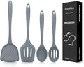 4 Pcs Silicone Kitchen Utensils Set, Wok Spatulas-Slotted Turner-Cooking Spoon-Slotted Spoon, Nonstick BPA Free High Heat Resistant Cooking Utensils for Frying, Mixing, Serving, Draining, Stirring