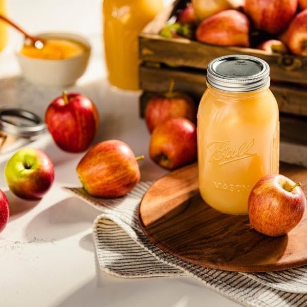 Ball Regular Mouth Glass Mason Jars with Lids and Bands, Used for Canning (Quart, 32 Ounce (Pack of 6))