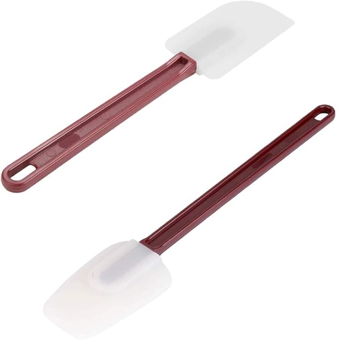High Heat Resistant Silicone Scraper Spoon Commercial Spatula for Cooking, Rubber Spatula Set of 2, (13.5'')