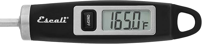 Escali DH1 Gourmet Digital Meat Thermometer with Extra Long Probe, NSF Certified, Black