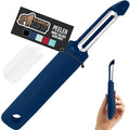 GORILLA GRIP Patented BPA-Free Sharp Stainless Steel Dual Swivel Vegetable Peeler, Soft Comfortable Handle, Smoothly Peel Apples, Potatoes, Carrots, Includes Blade Cover, Kitchen Tool Peelers, Blue
