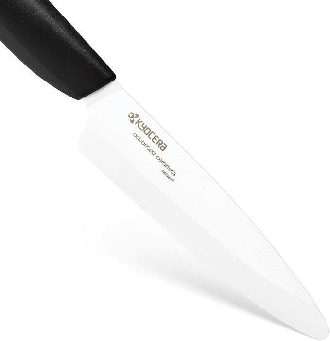 Kyocera Advanced Ceramic Revolution Series 4.5-inch Utility Knife, Black Handle, White Blade - FK-110 WH