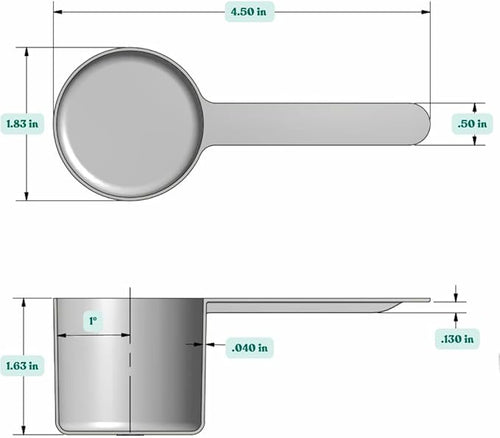 1/4 Cup (4 Tablespoon | 2 Oz. | 60 mL) Long Handle Scoop for Measuring Coffee, Pet Food, Grains, Protein, Spices and Other Dry Goods (Pack of 100)