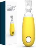 KITCHENDAO Citrus Lemon Peeler Zester Tool to Save Effort, Ultra Sharp Lemon Rind Twist Peeler Tool Bar Bartender Lime Stripper for Cocktails Kitchen, Yellow