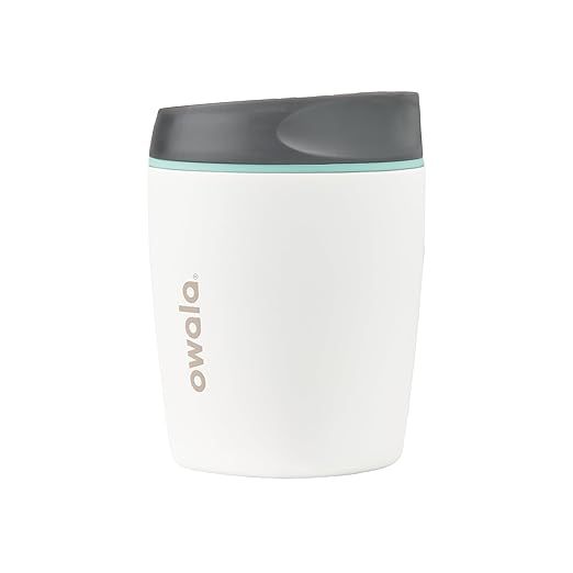 Owala SmoothSip Insulated Stainless Steel Coffee Tumbler, Reusable Iced Coffee Cup, Hot-Coffee Travel Mug, Perfect for Cappuccino, BPA Free, 10 oz, Gray (Cloudscape) (Pack of 8)