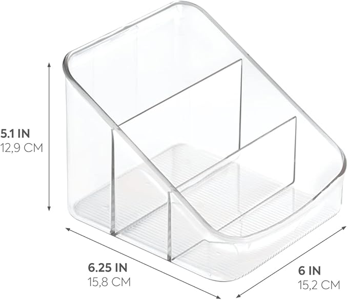 iDesign Linus BPA-Free Plastic 3-Tier Packet Organizer - 6.25" x 5.75" x 5", Clear