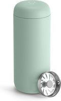 Fellow 16 oz Carter Move Travel Mug - Vacuum-Insulated Stainless Steel Travel Coffee Mug - Coffee Tumbler with Ceramic Interior and Splash Guard - Mint Chip