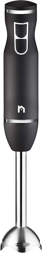 Immersion Hand Blender 2 Speed Stick Mixer with Stainless Steel Shaft & Blade, 300 Watts Easily Food, Mixes Sauces, Purees Soups, Smoothies, and Dips, Black