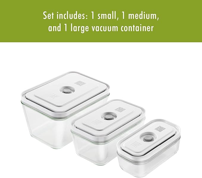 ZWILLING Fresh & Save 3-pc Glass Food Storage Container, Meal Prep Container- Assorted Sizes