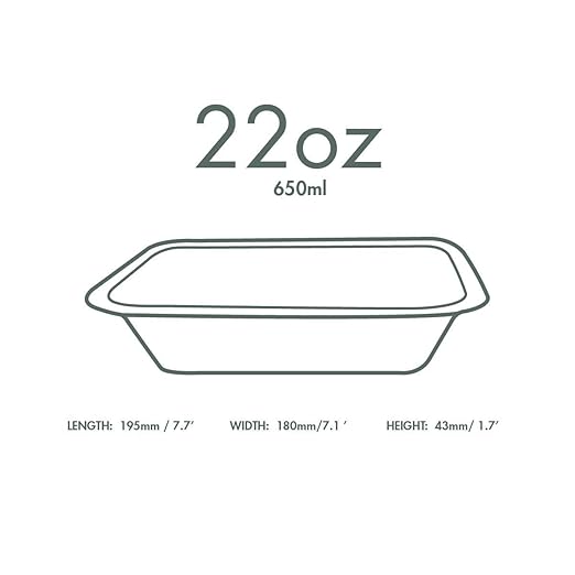 Vegware Compostable 22oz Molded Fiber To Go Containers, Case of 600, Nourish, No-Added PFAS, Reuseable, Bagasse, Meal Prep Food Storage, Suitable for Hot or Cold Food, Choice of Size 3 Lids & Bases