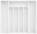 Kitsure Silverware Organizer for Drawers - Expandable Cutlery and Utensil Drawer Organizer with Easy Maintenance, Premium PP Kitchen Organizers and Storage for Flatware, White, 13.2" x 12.2" x 1.6"