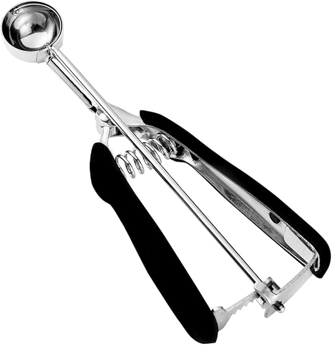 Mini Cookie Scoop 2 Tsp, Cookie Dough Scoop, 2 Teaspoons/ 10 ML, 2/3 Tablespoons, Melon Baller Scoops, 18/8 Stainless Steel, Comfortable Grip, For Cookie Melon Ice Cream Meatball