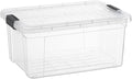 Superio Small Clear Storage Box with Lid, 6.6 Quart Plastic Container Bins for Organizing, Stackable Crates, BPA Free, Non Toxic, Odor Free, Organizers for Home, Office, School, and Dorm