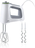 Braun MultiMix 5 Hand Mixer, 350W Electric Mixer with SmartMix Technology, 9-Speed + Turbo, MultiWhisk & Dough Hooks, Lightweight Soft-Grip Design, White