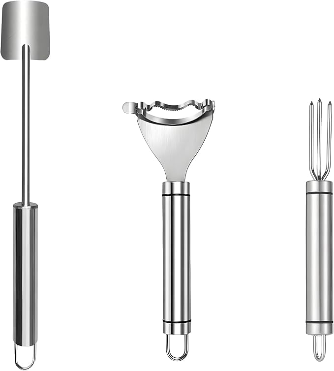 3PCS Corn Peeler Stainless Steel Corn Peeler,Stripper Tool and Corn Holder Set 2025 Corn Planer Cutter Thresher Scraper,Peel Corn Cob Separator Quick，Kitchen Gadgets