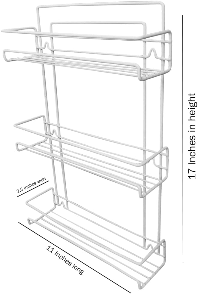 Evelots 2 Pack 3-Tier Spice Rack-Door/Wall Mounted-Sturdy Coated Metal-Up to 36 Bottles